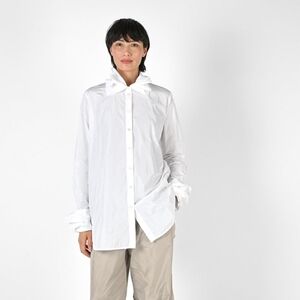 Katherine Hovman Oversized White Techno Fabric Shirt XL